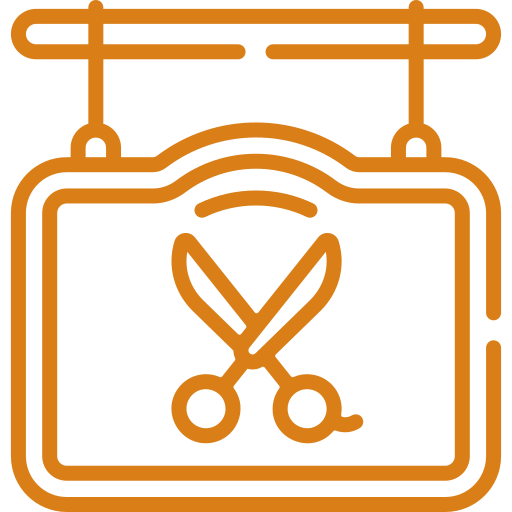 Pictogramme d'une pancarte de coiffeur